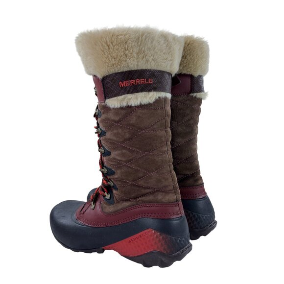 Merrell Winterbelle Peak Waterproof Insulated Boots Women Size 11 Mahogany - Picture 6 of 9
